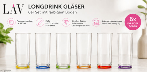 Stück longdrink gläser mit - gläser,