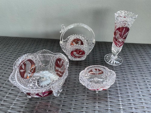 Kristall set red - kristall, bird