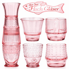 4 Trinkgläser Fisch Form