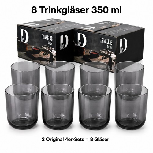8er set trinkgläser 350ml - set,