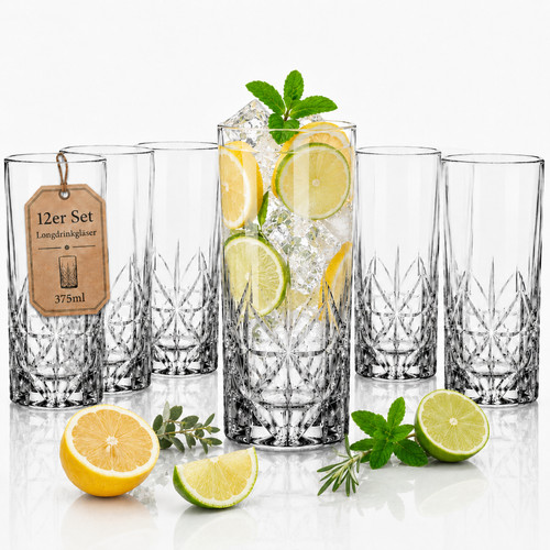 12er set 375ml trinkgläser - 375ml,